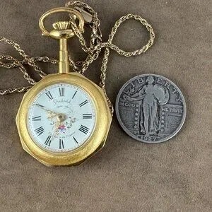Vintage Sheffield Elisabeth de France 17 Jewel Swiss Pendant Gold Tone Watch Dec Vintage Sheffield Elisabeth de France is a 17-jewel Swiss  main image 4